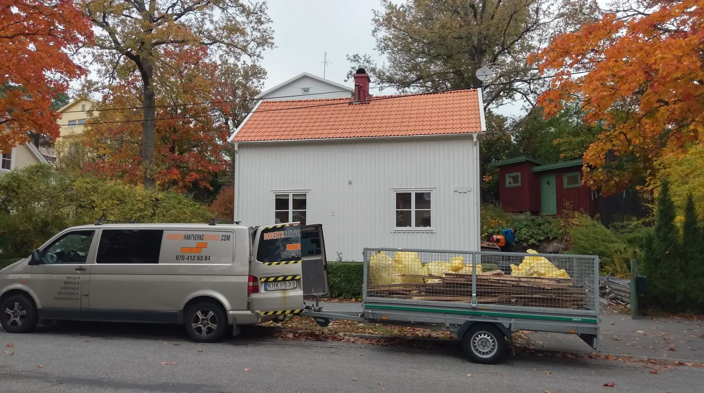 Fasad och tak på villa efter arbetet